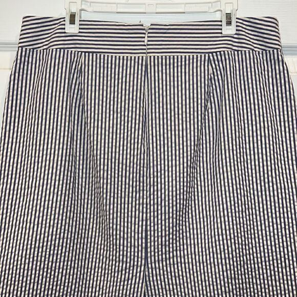 Banana Republic women’s size 6 seersucker blue & white lined knee length skirt - Picture 8 of 12